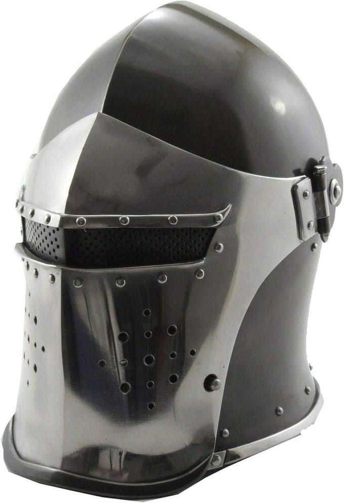 Middeleeuwse Barbuta Helm Ridders Tempeliers