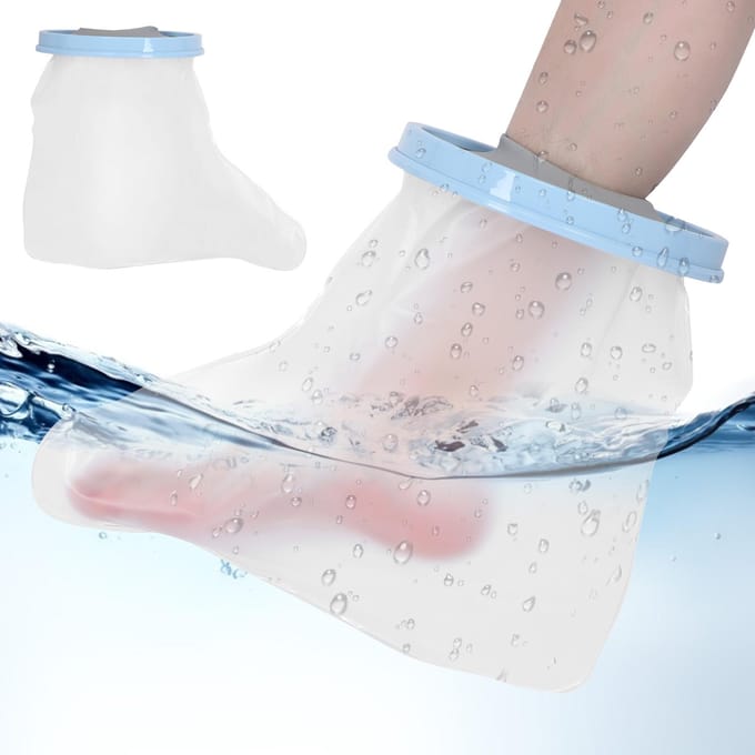 36 cm volwassen voet gipsbeschermers waterbestendig elastisch douchegipsbeschermer voor voet white