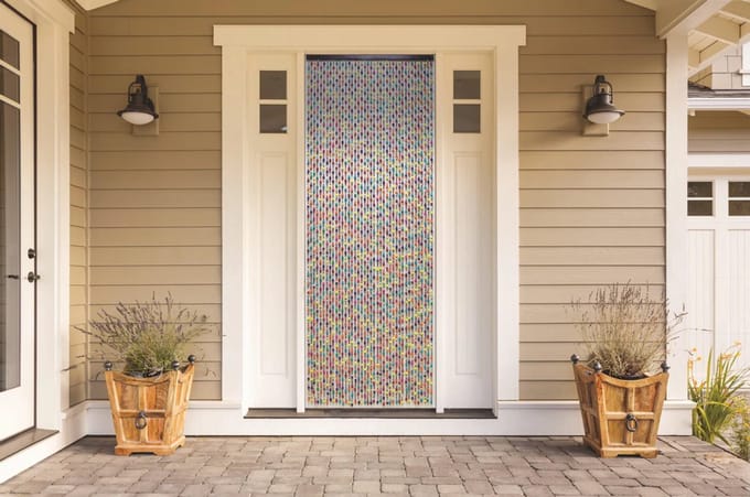 Vliegengordijn - deurgordijn - houten kralen - multi -100x220cm
