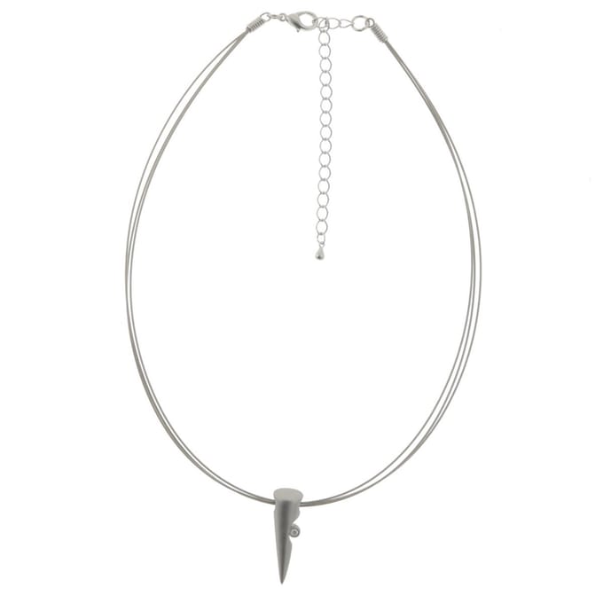 Behave - Ketting - Dames - Zilver kleur - Staaldraad - Punt Hanger - 40 cm
