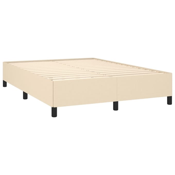vidaXL - Bedframe - zonder - matras - stof - crèmekleurig - 140x190 - cm