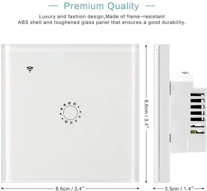 Inbouw WiFi Wandschakelaar Smart Home - 1-kanaals - Wit