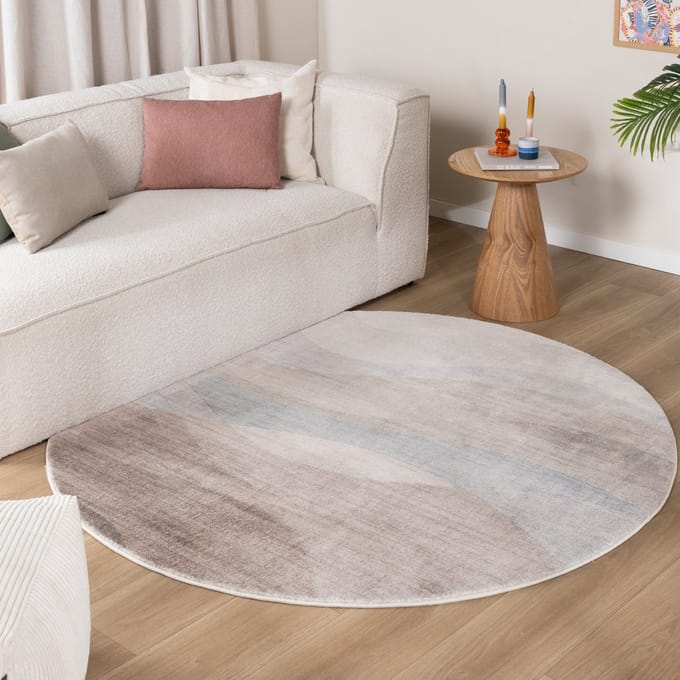 FRAAI Rond modern vloerkleed - Field Taupe - Ø 230cm