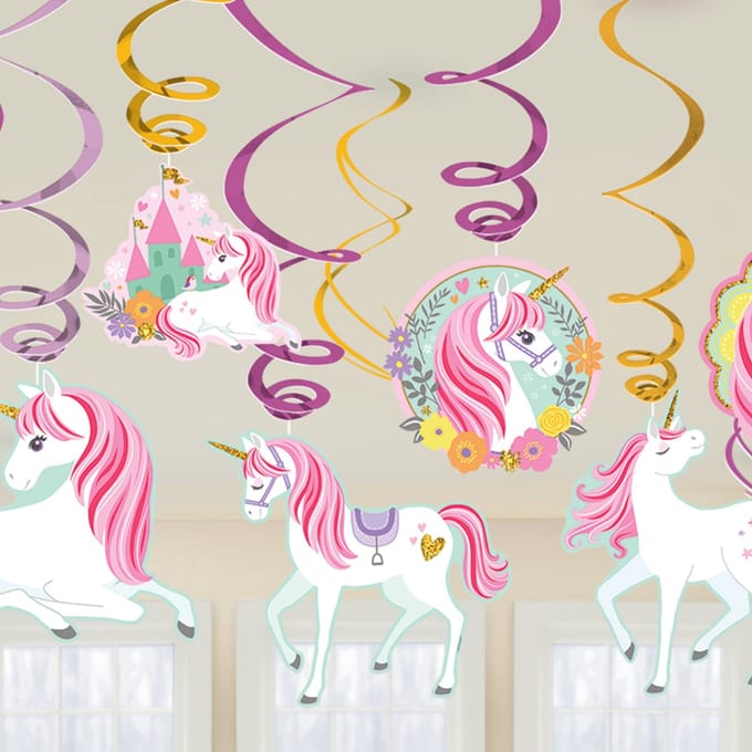 Amscan - Swirl Unicorn (12 stuks)