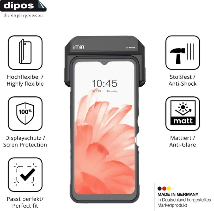 dipos FLEX – 2x Matte Screenprotector geschikt voor IMIN Swift 1 | Volledige Schermbescherming | Case-Friendly