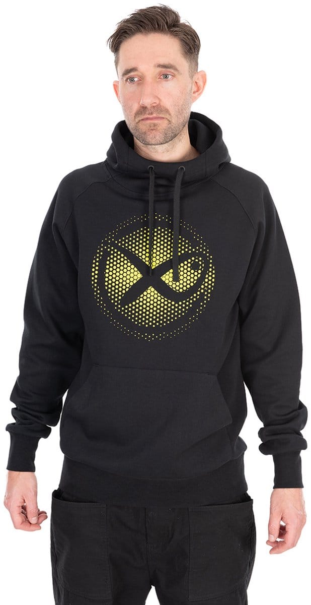 Matrix Large Fade Logo Hoody Black-Lime – Comfortabele Hoody met Groot Matrix Logo - Maat : Medium