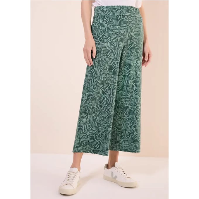 3/4 Broek met gedessineerde Wide Legs