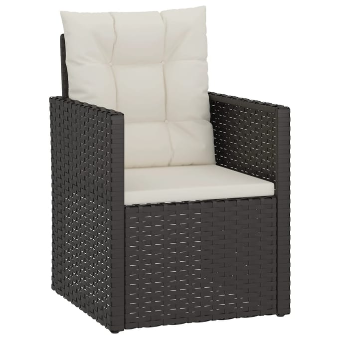 vidaXL - 4-delige - Loungeset - met - kussens - poly - rattan - zwart