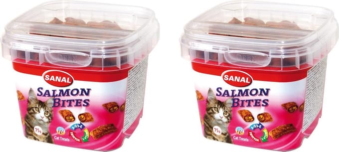 Sanal salmon bites zalmsnoepjes per 2 cups van 75 gram