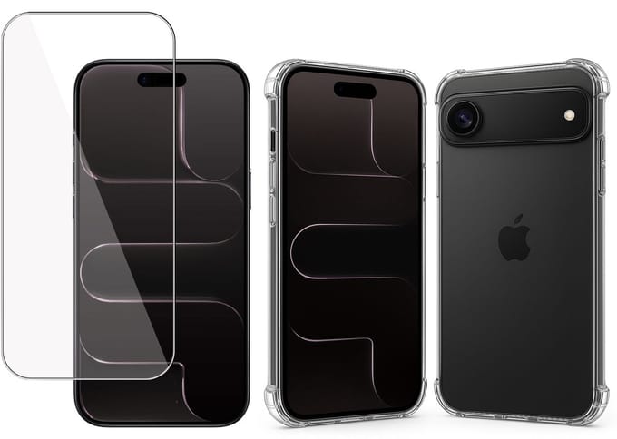 TechNow Hoesje + Screenprotector geschikt voor iPhone 17 Air Hoesje Screenprotector - Tempered Glass - Extreme Shock Case Transparant