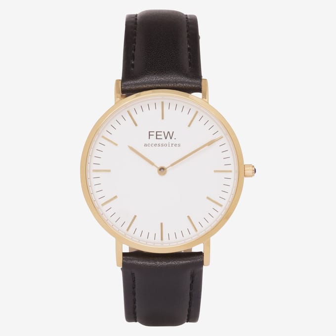 Bellezza Media Gold Black Leather
