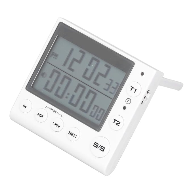 Mini Minuteur Numérique Horloge Compte à Rebours Multifonctionnel Gestionnaire de Temps Volume Réglable Blanc pour Cuisine Étude Exercice gray