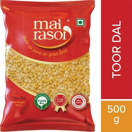 MAI RASOI Toor/Tur/Arhar Dal Ongepolijst 500g Zakje beige