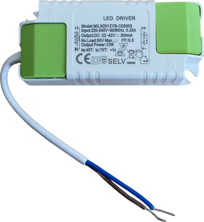 Aigostar - LED paneel driver flikkervrij - 12W 30-42V 300mA - Niet dimbaar