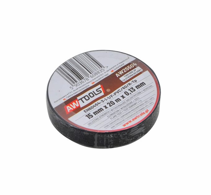 AWTools AW25516 - PVC Isolatietape - Zwart - 50mm x 33m - Zelfdovend