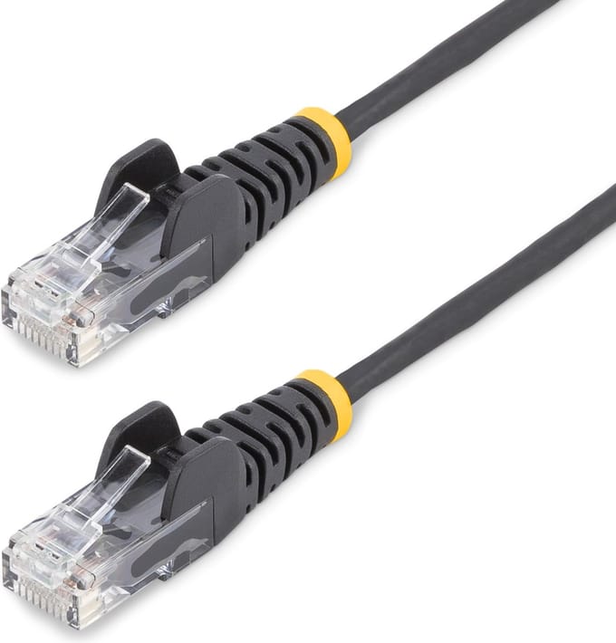 StarTech.com 1m CAT6 Cable - Black Slim CAT6 Patch Cord - Snagless - LSZH - patch cable - 1 m - black - Zwart - 1m