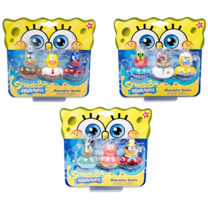 Spongbob badeenden 3 stuks 3 assorti