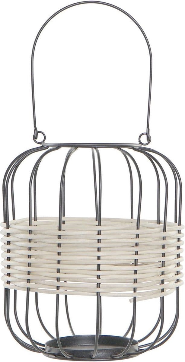 Lykta DKD Home Decor Natuurlijk Zwart Ijzer Rotan (20 x 20 x 23 cm)