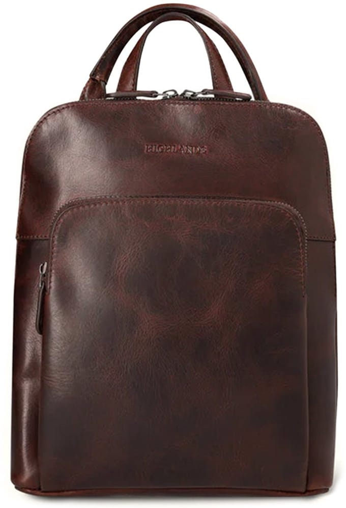 Highlands Leather Lorne Backpack – Premium Leren Rugzak – Handgemaakt & Duurzaam – Elegant, Compact & Functioneel – 25x30x10 cm – Donkerbruin
