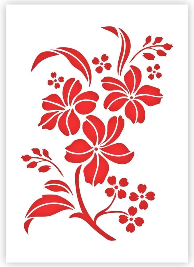 QBIX Bloemen Sjabloon - A4 Formaat - Kunststof - Stencil