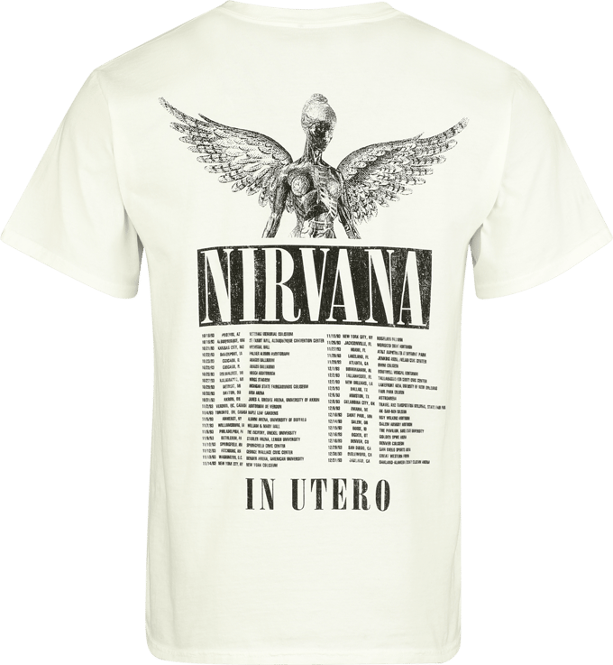 Nirvana T-shirt - Live '93 - S tot XXL - voor Mannen - wit