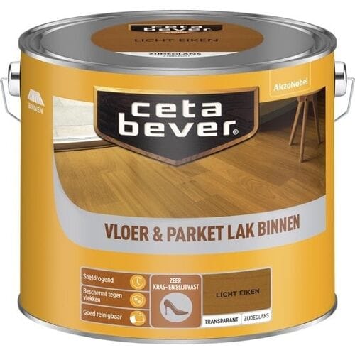 Cetabever Vloer en Parket Lak Binnen Transparant Zijdeglans - Licht Eiken
