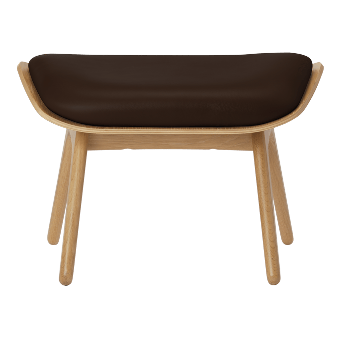 UMAGE The Reader Ottoman - eiken - Leder Hope brown