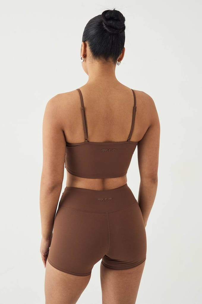Dames Dsgn Studio Ultra Sculpt Gerimpelde Taille Fietsshort | Mocha | Maat: Medium