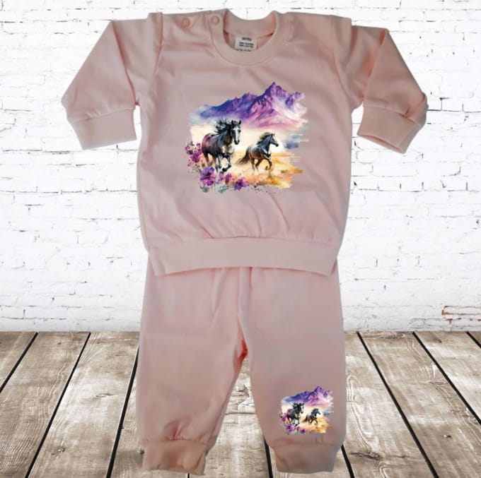 Baby Pyjama Paarden Roze - Roze - 80/86