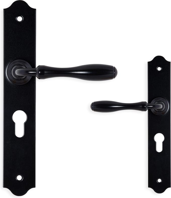 Mazovia Retro deurklink - op langschild - profielcilinder 72mm - zwart