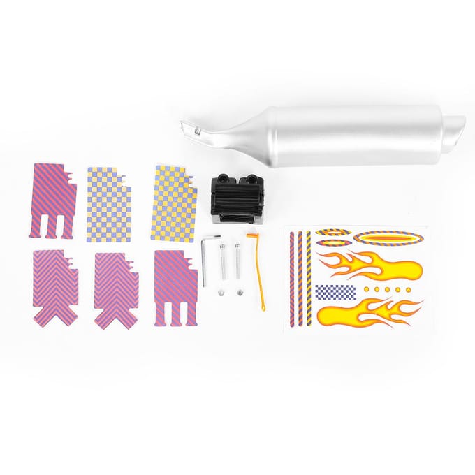 Système d'échappement de tuyau turbo de vélo Créateur de son de rayons de vélo Kit Motocards white