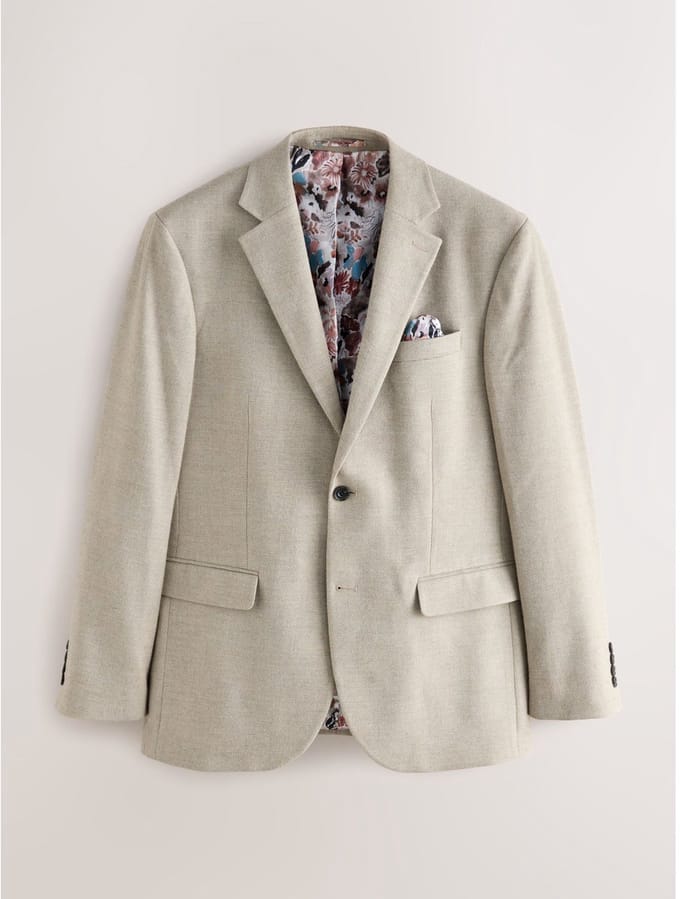 Next - Heren - Slim Fit - Modieuze blazer met textuur - Naturel