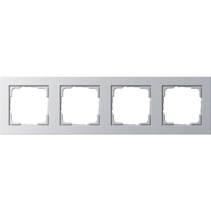 Gira E2 Afdekraam 4-voudig - Aluminium mat (System 55) - Schakelmateriaal - 021425 - E2BF5