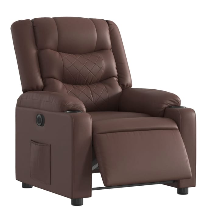 vidaXL - Fauteuil - verstelbaar - elektrisch - kunstleer - bruin