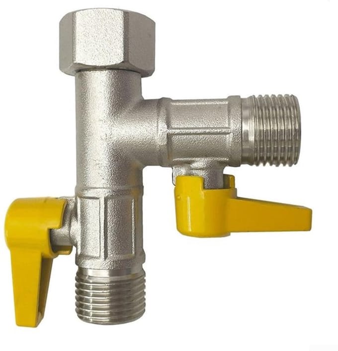 Allecto - Schlauchhahn-Splitter - 3-Wege-Verteiler - Massief Messing