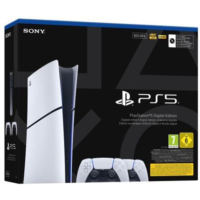 PlayStation 5 Digital Edition - Slim - 825GB Bundel met 2 Dualsense Draadloze Controllers