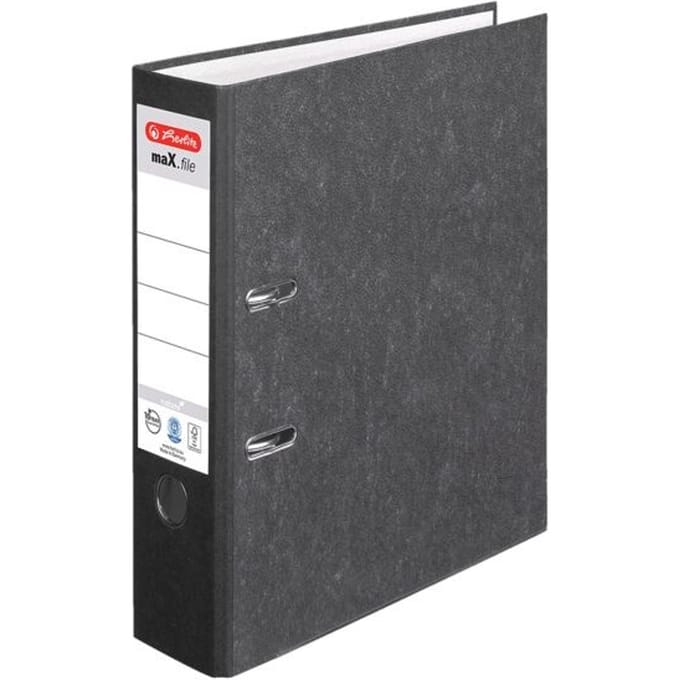 herlitz ordner maX.file nature, A4, rugbreedte 80 mm, zwart
