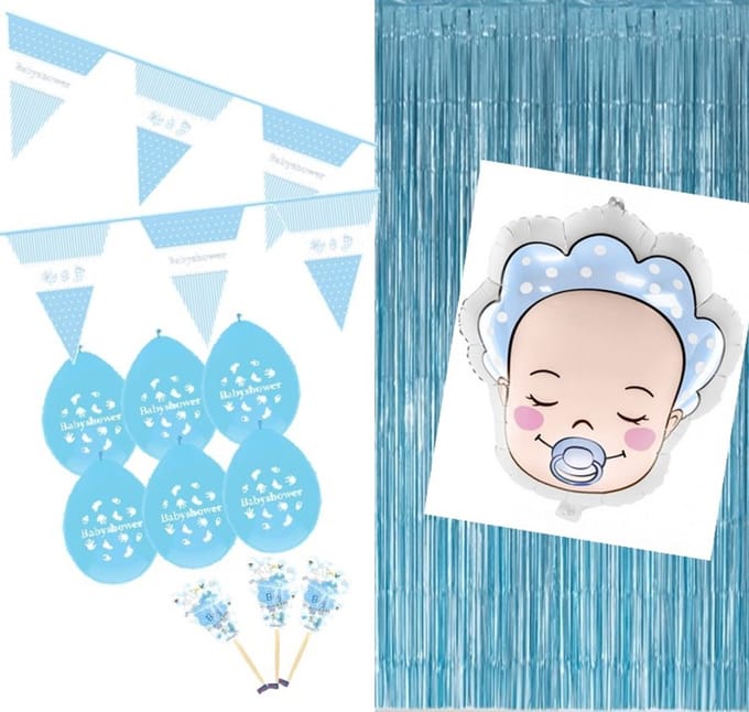 Feestpakket versiering -babyshower - JONGEN - 5 delig.