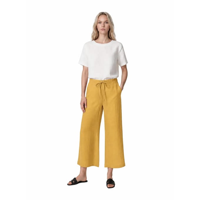 Damesbroek met wijde pijpen Haris Cotton Essentials Drawstring Waist