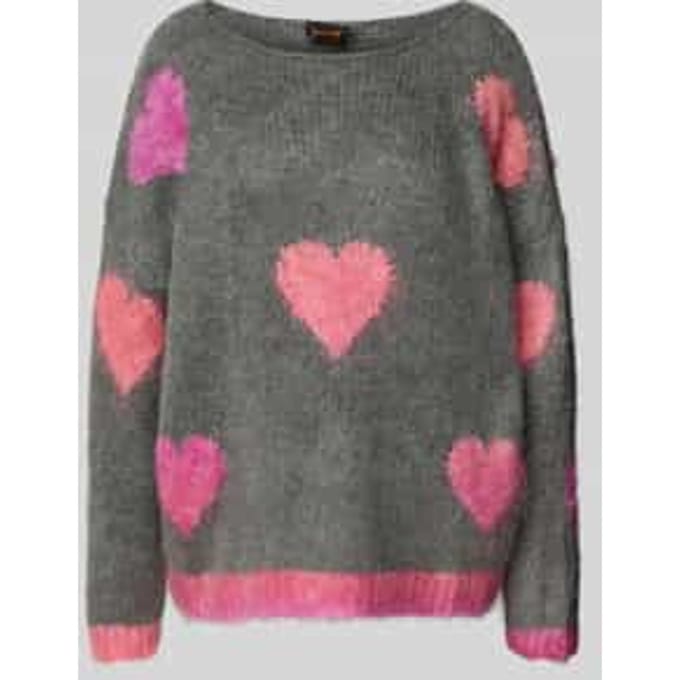 Relaxed fit gebreide pullover van een mix van wol en alpaca