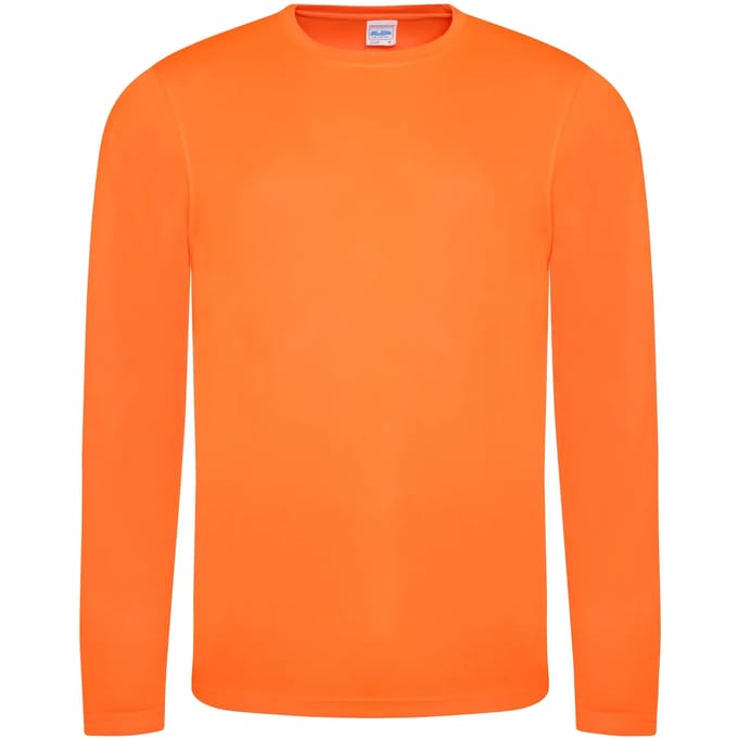 Just Cool Long Sleeve Cool T JC002 - ELECTRIC ORANGE - M