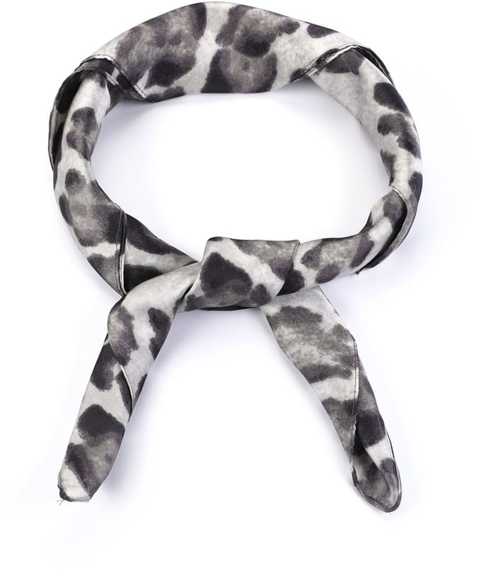 Dames sjaal - mini sjaal - damesmode - vierkante doek - dierenprint - grijs