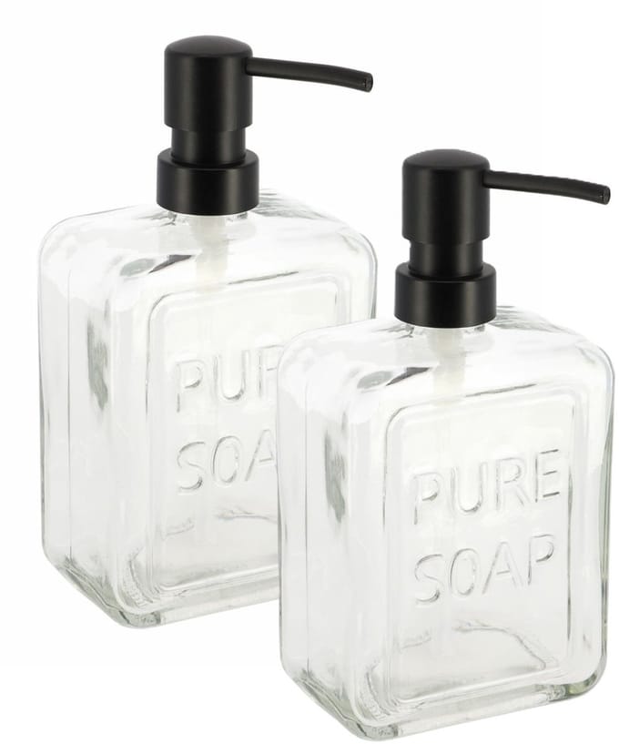 Tendance Zeeppompje - 2x - glas - transparant - pure soap - vrijstaand
