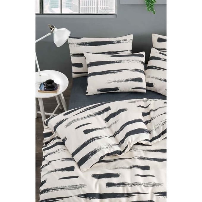 Beddengoedset - 1 dekbedovertrek 220 x 240 cm + 2 kussenslopen 60 x 60 cm - 65% katoen, 35% polyester - Wit wit