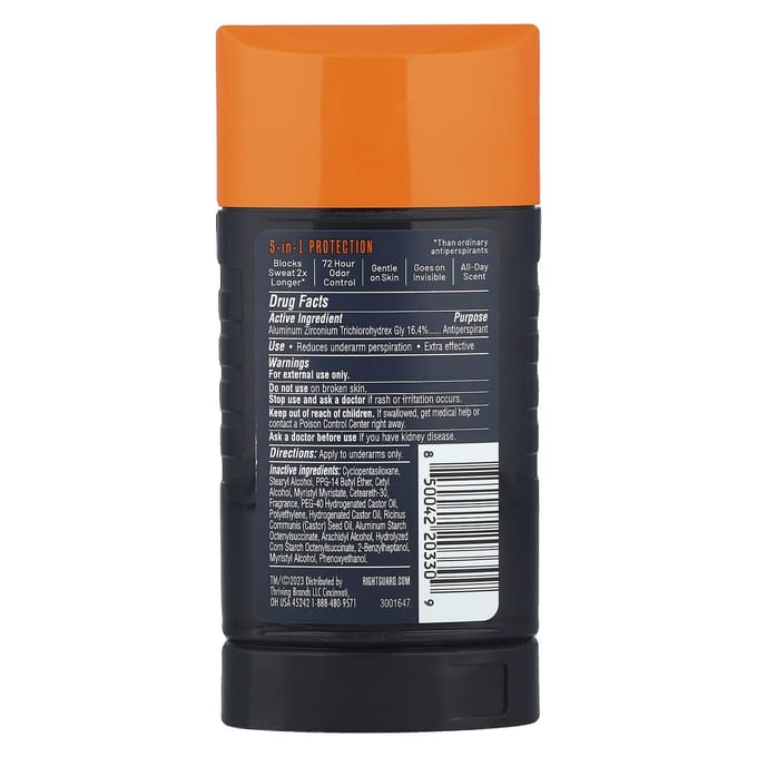 Right Guard, X Extreme Defense, antiperspirant/deodorant, Fresh Blast, 2,6 oz (73,7 gram) black