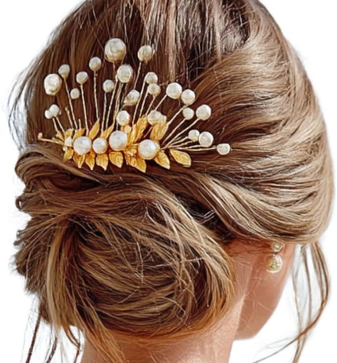 Solidchoice - Elegante Bruids Haaraccessoires met Gouden Parel