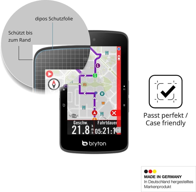 dipos – 2x Pantserfolie geschikt voor Bryton Rider S800 | 9H Screenprotector
