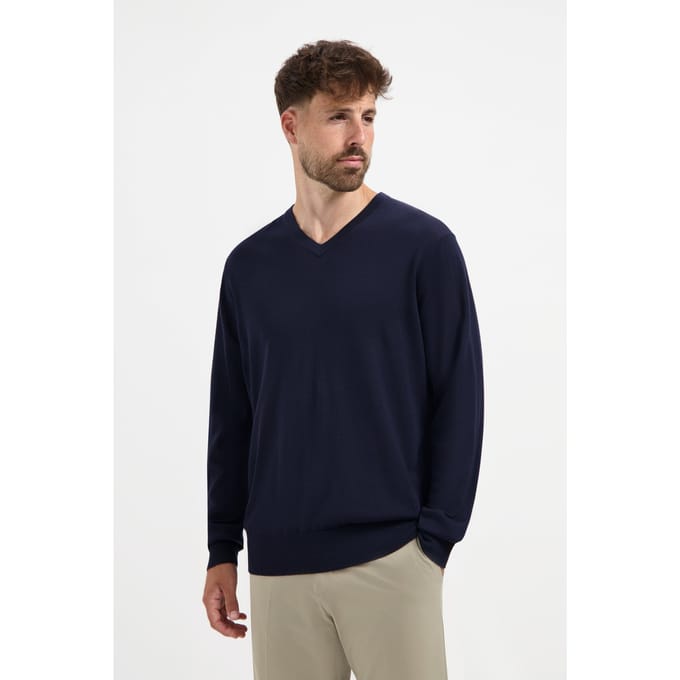 MERSO V-Hals – Merino Trui – 100% Merino Wol – Navy Blue