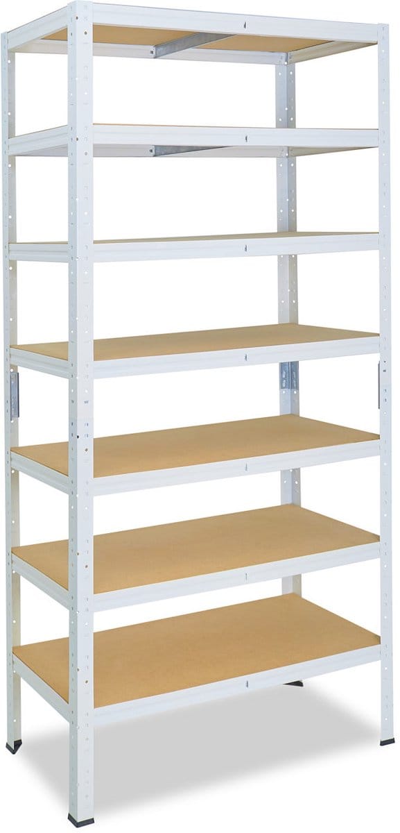 Shelfplaza HOME metalen stellingkast - 230x70x23 cm - wit - 7 planken