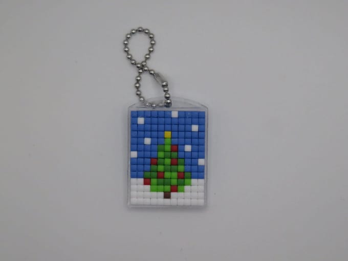 Sleutelhanger, Kerstboom, Kerstmis, Pixels